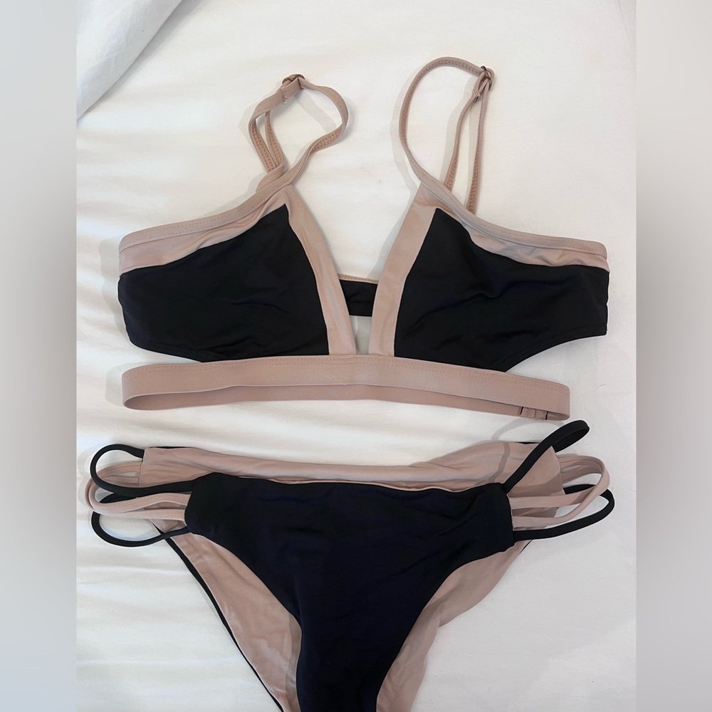 L*space Platinum Bikini in Black and Tan